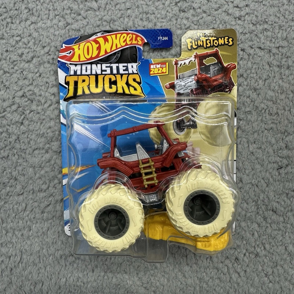 Mattel Hot Wheels Monster Truck 1:64 Diecast FYJ44 Flintstones Flintmobile HTM29